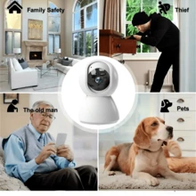 1080P HD 智能嬰兒監控攝影機，2.4G WiFi 家用安防攝影機，夜視、音訊、動態/聲音偵測、手機警報，適用托兒所與居家使用，新生兒禮物 - 彩色 - 查看 9