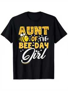 Abeja amarilla sonriente rodeada de estrellas representa alegría y cariño perfecta para celebrar momentos felices y unión familiar camiseta de mujer casual cómoda y elegante - Negro - Ver 8
