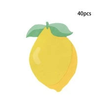 10个/20个/50个柠檬形纸盘和餐巾纸，一次性甜点盘，花卉图案甜点盘，春季生日派对餐具，茶会托盘，婚礼派对用品 - 彩色 - 查看 16