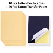 Bộ dụng cụ thực hành xăm Poseidon - 10 miếng da silicon hai mặt trống để thực hành xăm và 40 tờ giấy chuyển hình xăm, bộ dụng cụ xăm kết hợp, thích hợp cho việc luyện tập xăm, tuyệt vời cho người mới bắt đầu và các nghệ sĩ xăm hình mới. - Nhiều màu - Xem 8