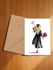 1pc Elegant Graduation Greeting Card With Envelope, High-Quality Paper, Suitable For Students, Friends, Daughters, Sons, Classmates Graduation Celebration - A - View 23