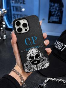 1 chiếc ốp lưng TPU mềm mại, phong cách đường phố cá tính, hợp tác thương hiệu, họa tiết minh họa có mũ trùm đầu của công ty CP, camera được nâng cao để chống trầy xước và ôm sát thân máy, tương thích với iPhone 17pro MAX/17pro/17/16pro MAX/16pro/16/15pro MAX/15pro/15/14pro MAX/14pro/14/13pro MAX/13pro/13/12pro MAX/12pro/11pro MAX/11. Chống sốc, chống dầu, chống nước, ốp lưng bảo vệ thời trang. - màu đen - Xem 3