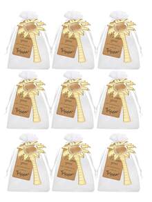 15/3pcs Summer Beach Party Gift Set, Includes Coconut Tree Bottle Opener, Thank You Cards, White Bag, Summer Beach Party Decor, Accessories - Multicolor - View 9