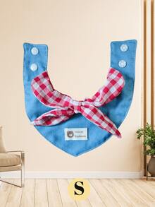1 Piece Fashion Plaid Pet Triangle Bib For Small, Medium And Large Dogs And Cats, Dog Clothing, Pet Apparel, Made Of Soft Cotton Material With Adjustable Elastic Cord, Easy To Wear Fixed, Can Be Used As Pet Drool Bib Or Daily Accessory For Party, Travel, Photography Or DIY Decoration. - Multicolor - View 14