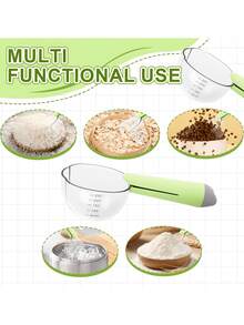 Muỗng múc thức ăn cho thú cưng đa năng có vạch chia, muỗng trong suốt đựng thức ăn cho mèo và chó có kẹp niêm phong, đồ dùng hàng ngày cho thú cưng. - 130ml - Xem 5