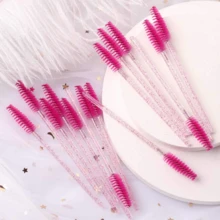 70 piezas Brochas desechables para pestañas, varitas de rímel, peines de pestañas, brochas espirales para extensiones de pestañas, brochas de cejas, brochas de sombras de ojos, brochas espirales, set de herramientas aplicadoras de maquillaje - Rosa Fucsia - Ver 8