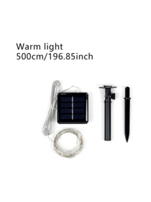 5m/10m Waterproof Solar Powered Copper Wire LED String Lights, Flexible Light Strip For Garden, Bedroom, Wedding, Party, Home Decor - Solar Copper Wire Lamp - View 14