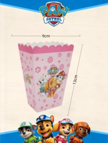 Paw Patrol Themed Series Cute Popcorn/French Fries Boxes (12 Pcs/Set) - Pink - View 1