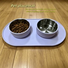 硅胶宠物喂食垫，防滑防漏，猫狗通用喂食垫，易于清洁，适用于猫狗 - 查看 8