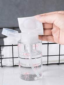 1/2 piezas Botella dispensadora de bomba para arte de uñas de 150ml/200ml/300ml, botella transparente con patrón de lazo rosa, contenedor de almacenamiento para removedor de esmalte de uñas con alcohol, botella vacía reutilizable de gran capacidad para removedor de maquillaje, botella dispensadora de presión para removedor de esmalte de uñas, contenedor vacío de acetona cosmética con cabezal de bomba para viaje, accesorios cosméticos esenciales para dormitorio y baño - Multicolor - Ver 5