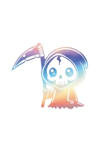 Nhãn dán mini Grim Reaper sáng tạo cá nhân hóa, nhãn dán Grim Reaper dễ thương phù hợp cho cửa sổ sau ô tô, nắp bình nhiên liệu và tấm che cửa sổ bên. Chống nước và chống nắng, không để lại vết dính. - A - Xem 4
