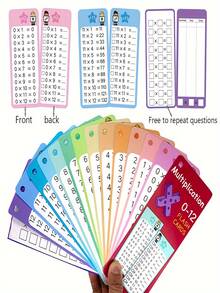 1 Set Math Addition Subtraction Multiplication Division Flash Cards, Erasable Reusable Learning Flash Cards For Kids, Boys And Girls Teaching Cards, Math Educational Toys, Self-Check Learning Cards, With 2 Pens And 1 Ring, For Math Learning, Perfect For Home Teaching, Teacher's Teaching Aid, Ideal Choice For Learning Math, Children Learning, Holiday, Christmas Stocking Stuffer Gift - 彩色 - 查看 9