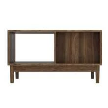 Mid-Century Modern Style 80cm Coffee Table, Living Room Side Table With Grid Structure, One Drawer, Open Shelves And Solid Wood Legs, Oak Color. - 棕色 - 查看 8