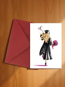1pc Elegant Graduation Greeting Card With Envelope, High-Quality Paper, Suitable For Students, Friends, Daughters, Sons, Classmates Graduation Celebration - A - View 18