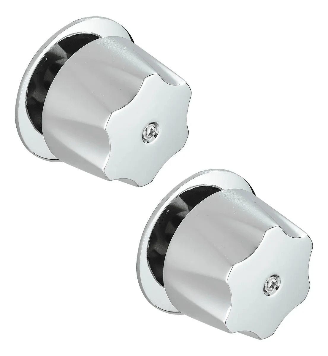 Modern  Shower Handles, 2-Piece Set, Compatible With Standard Valves – Durable And Non-Slip Bathroom Replacement Parts - 2 D- Alloy Handwheels - View 1