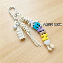 [Custom] 1pc Tassel Bell Personalized Letter Keychain, Handmade Rope Letter Bead Bag Charm/Phone Charm, Customized Bag Accessory, Graduation Gift - Braided Rope Keychain - View 36