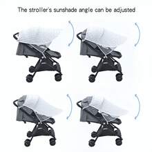 Gray & White Star Pattern Sun Shade Canopy, Summer Sun Protection, Stroller Sun Shade Tent (Canopy Only), Dust Cover - A - View 7