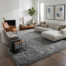 Large Soft Shaggy Rug 2.00x2.50m, Non-Slip, For Living Room And Bedroom, Various Colors - Grey - View 2