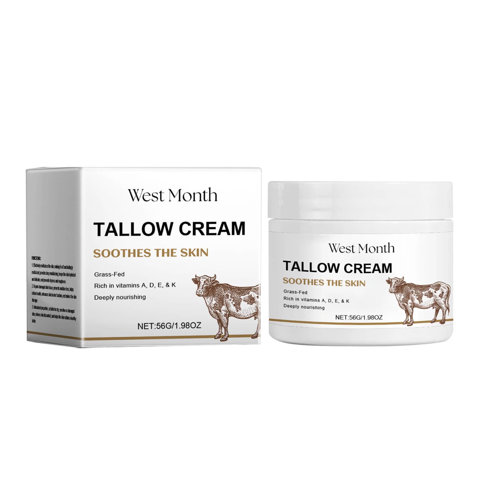 Tallow-crema facial que se desvanece, líneas finas, reafirmante, hidratante, suavizante, iluminador, reparación, bálsamo nutritivo hidratante, cuidado de la piel - 1 - Ver 1