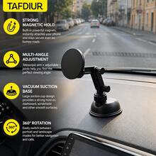Soporte para teléfono de coche TAFDIUR, soporte universal multifunción ajustable con ventosa, panel magnético con anillo de metal, soporte de navegación de 360°, material ABS, adecuado para el salpicadero del coche, el cristal del coche, soporte para teléfono, compatible con todos los teléfonos, esencial para viajes largos - CY01+PJ04 - Ver 6