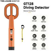 TREASURE HUNTER TREASURE-HUNTER GT128 Underwater Metal Detector, 4.2 Inch Coil, 30cm Detection Depth, Handheld Diving Detector With LED Light, Sound And Vibration Alarm, For Treasure Hunting - Orange - View 2