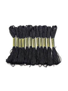12入/包 十字繡線，6股 8m (26.25ft) 刺繡線，黑/白/紅/黃 4種基本色可選，縫紉刺繡線，適用於手工刺繡、十字繡、DIY手工藝項目 - 刺繡愛好者DIY，世界刺繡日創作首選 - 十字繡線 - 查看 8