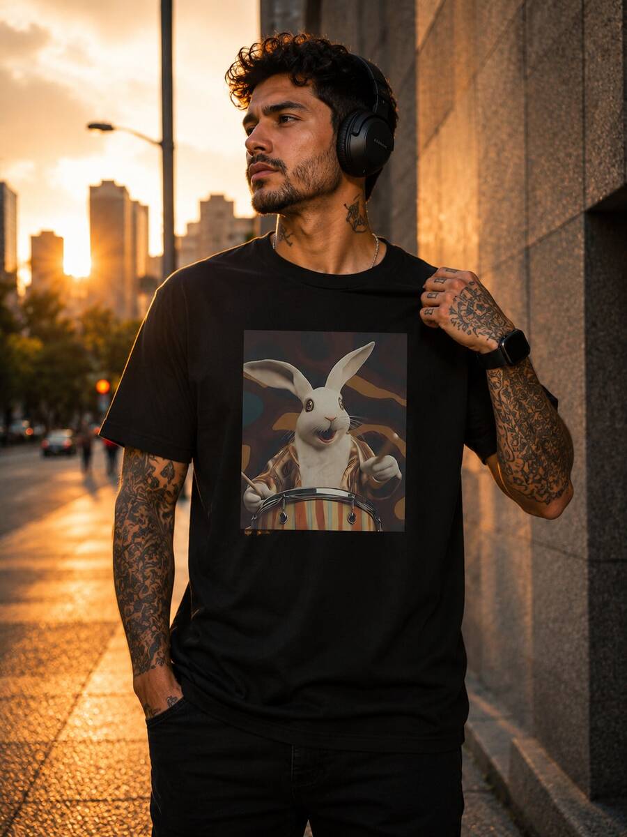 Meme T-Shirt Animals Unisex Premium Oversized Creative Streetwear Stylish - 白色 - 查看 1