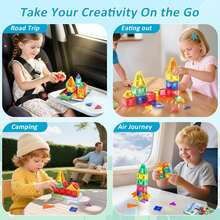36PCS Transparent Magnetic Building Blocks Toy, Children's DIY Building Puzzle, Architectural Travel Toy Suitable For Boys And Girls Aged 3 And Above. Montessori Pre-School Learning Education Sensory Magnet Creative Toy - Multicolor - View 6