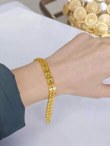 1 chiếc vòng tay cung Song Ngư mạ vàng kiểu Dubai đa năng, phù hợp cho phụ nữ đeo hàng ngày. - Vàng - Xem 5