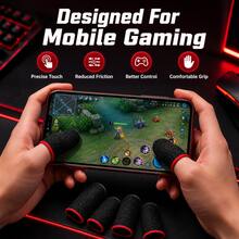 20PCS Gaming Finger Sleeve Set, Breathable Conductive Knit Thumb Covers For Mobile Phone & Tablet Touchscreen Gaming - 20-pack - View 3