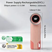 AOYI Portable Handheld Fan, Adjustable Wind Speed 1-100 Levels, 3000mAh Rechargeable Battery, Digital Display Screen, Suitable For Men And Women, Essential For Travel & Outdoor Activities Like Camping, Picnic, Hiking, Backpacking, Sports - Handheld - View 10