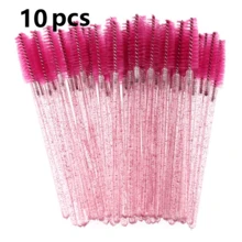 70 piezas Brochas desechables para pestañas, varitas de rímel, peines de pestañas, brochas espirales para extensiones de pestañas, brochas de cejas, brochas de sombras de ojos, brochas espirales, set de herramientas aplicadoras de maquillaje - Rosa Fucsia - Ver 9