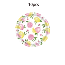 10 Stücke/20 Stücke/50 Stücke/80 Stücke Rosa Zitronen Partyzubehör, Papier Geschirr Set - Zitronen und rosa Grapefruit 7/9 Zoll Papierteller, Pappbecher, 6,5 Zoll Servietten, geeignet zum Bewirten von Gästen, Sommer Zitronen Thema Geschirr, anwendbar für Geburtstag, Brautparty, Junggesellinnenabschied, Babyparty, Themenparty, Feiertag, Veranstaltung - Verschiedenfarbig - Übersicht 8