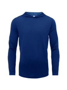 Pack Of 4 Men's Long Sleeve Hooded T-Shirts, 150gsm Micro Polyester Mesh, Breathable, 8 Colors - Hitam/Oranye/Kuning/Biru - View 2
