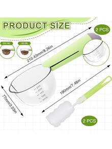 Muỗng múc thức ăn cho thú cưng đa năng có vạch chia, muỗng trong suốt đựng thức ăn cho mèo và chó có kẹp niêm phong, đồ dùng hàng ngày cho thú cưng. - 130ml - Xem 8