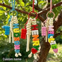 [Custom] 1pc Tassel Bell Personalized Letter Keychain, Handmade Rope Letter Bead Bag Charm/Phone Charm, Customized Bag Accessory, Graduation Gift - Braided Rope Keychain - View 7