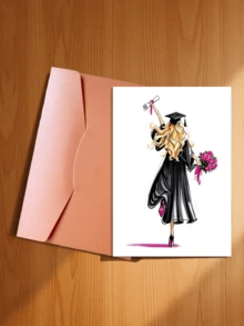 1pc Elegant Graduation Greeting Card With Envelope, High-Quality Paper, Suitable For Students, Friends, Daughters, Sons, Classmates Graduation Celebration - A - View 17