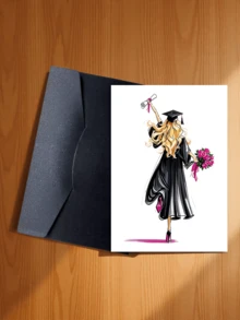 1pc Elegant Graduation Greeting Card With Envelope, High-Quality Paper, Suitable For Students, Friends, Daughters, Sons, Classmates Graduation Celebration - A - View 19