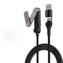 90°弯头USB Type-C转Type-C快充线，带手机支架，兼容 17/17Pro/16Pro/16/15/15Pro及笔记本电脑 - 彩色 - 查看 7