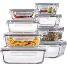 Airtight Glass Food Storage Containers With Lids, Set Of 8 Pieces - 8 Units - View 1