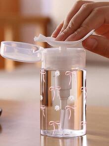 1/2 piezas Botella dispensadora de bomba para arte de uñas de 150ml/200ml/300ml, botella transparente con patrón de lazo rosa, contenedor de almacenamiento para removedor de esmalte de uñas con alcohol, botella vacía reutilizable de gran capacidad para removedor de maquillaje, botella dispensadora de presión para removedor de esmalte de uñas, contenedor vacío de acetona cosmética con cabezal de bomba para viaje, accesorios cosméticos esenciales para dormitorio y baño - Multicolor - Ver 11