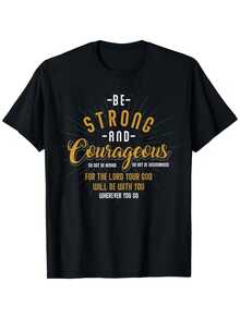Mensaje motivacional que inspira fortaleza valentía y fe recordando que nunca estás sola y que la confianza interior te guía a enfrentar cualquier desafío con esperanza camiseta de mujer cómoda ideal para uso diario - Negro - Ver 1