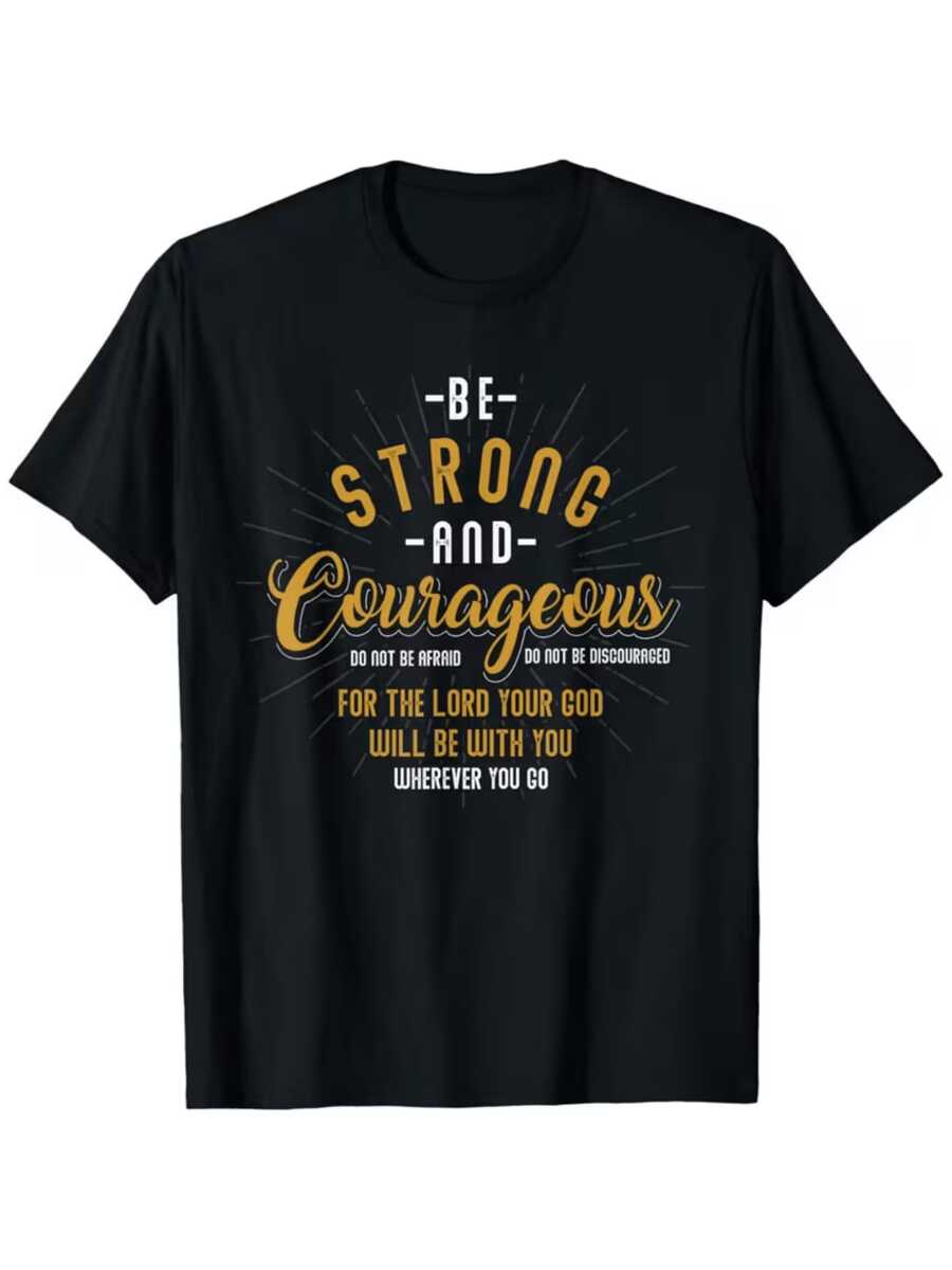 Mensaje motivacional que inspira fortaleza valentía y fe recordando que nunca estás sola y que la confianza interior te guía a enfrentar cualquier desafío con esperanza camiseta de mujer cómoda ideal para uso diario - Negro - Ver 1