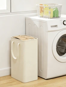 Ultra-Thin Foldable Laundry Basket With Handle, Space-Saving Collapsible Dirty Clothes Hamper, Suitable For Laundry Room, Dorm, Bathroom - Multicolor - View 3