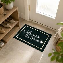 1pc Black "WELCOME" Heart Design Doormat - Bedroom Rug, Entryway Rug Carpet, Suitable For Home Decor, RV Entrance Mat, Room Accessories, Living Room, Reading Room, Bedside, Sofa, Balcony - Black and White - View 9