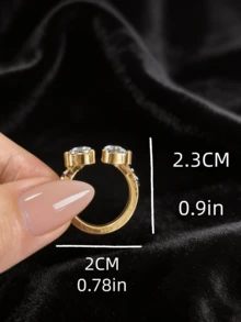 Bộ 2 chiếc nhẫn hình giọt nước oval tối giản, thanh lịch, có thể điều chỉnh kích cỡ, trang sức cao cấp thời trang đa năng phù hợp cho phụ nữ dự tiệc, dạ hội, đeo hàng ngày và các lễ hội. - Kiểu nhẫn A - Xem 7