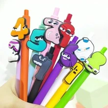 10 chiếc bút bi gel hình hoạt hình kỹ thuật số dễ thương, in hình nhân vật hoạt hình, mực đen khô nhanh 0.5mm, thích hợp cho trường học, văn phòng phẩm và mùa tựu trường. - Nhiều màu - Xem 6