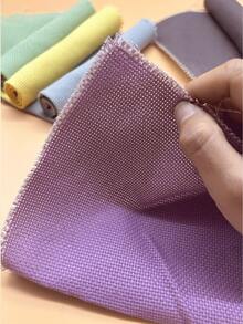 6pcs/Set Colorful Double-Sided Embroidered Fabric Sheets, Pre-Cut 30*30cm, Green, Yellow, Light Blue, Purple, Pink, Dark Brown, 6 Popular Color Schemes, Double-Sided Double-Color Design, One Piece Equals Two, More Practical, Can Be Used To Make Coasters, Fragrance Sachets, Planner Decorations, Wall Hangings And Other Handicrafts - Colorful Stamped Embroidery Cloth - View 4