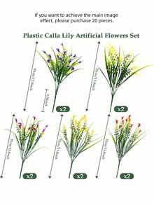 10pcs Outdoor Calla Lily Artificial Flowers, UV-Resistant Plastic Material, Colorful, Suitable For Home Garden, Planters, Porch, Window Box Decor, Indoor/Outdoor Spring Decoration, Garden Decor (Multi-Color) - Multicolor - View 10