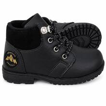 Boys' Classic Tractor Sole Ankle Boots, Comfortable Casual Winter Boots - 黑色 - 查看 6
